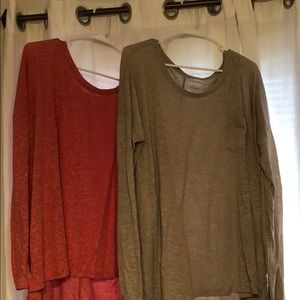 2 long sleeve old navy pocket tee, XL